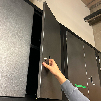 Interaction: Opening a cabinet.