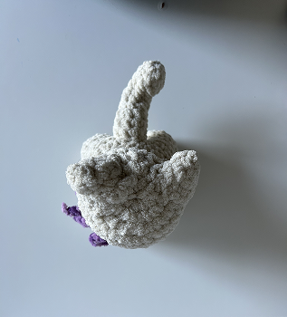 Top view of my second complex object, a crocheted cat plush.