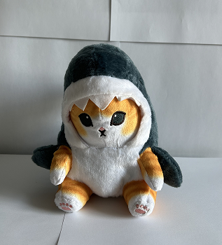 For my second complex object, I selected a new complex object. The crochet texture of my second complex object from Activity 1 would have been too complex. This is the front view of my new second complex object, a cat in a shark costume plush.