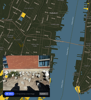 Using the image of the head garden from the Spatial Workshop 1, I explored making a map style in Mapbox Cartogram.