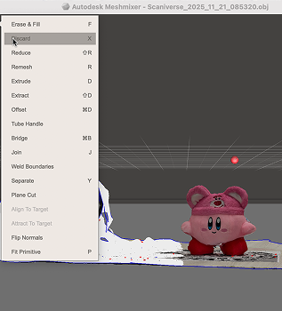 I didn't crop my scans before I airdropped them to my laptop so in Meshmixer I used select and discard to get rid of the background.